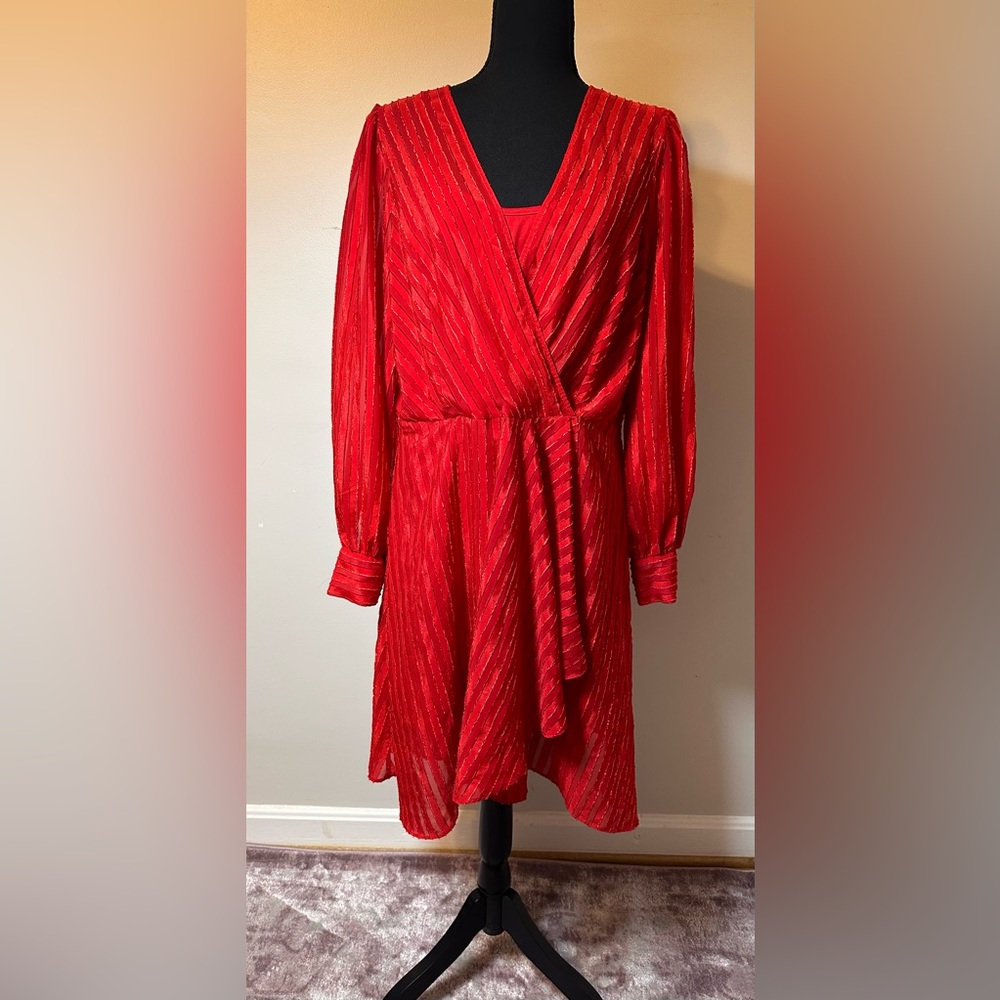Calvin Klein illusion striped dress size 16
